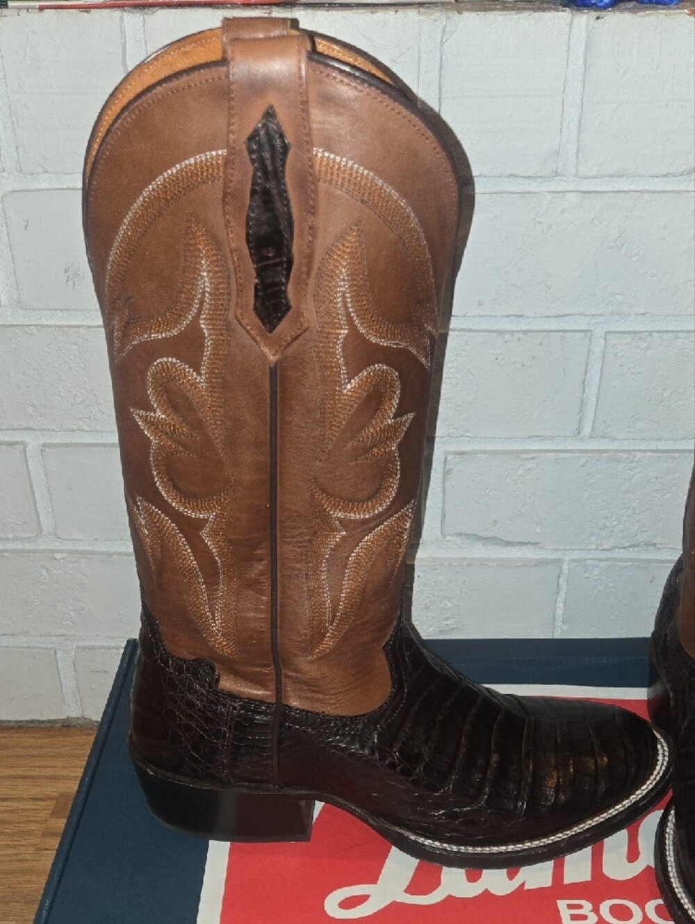 Tony Lama Two-Tone Western Boots - Picture 2 of 10